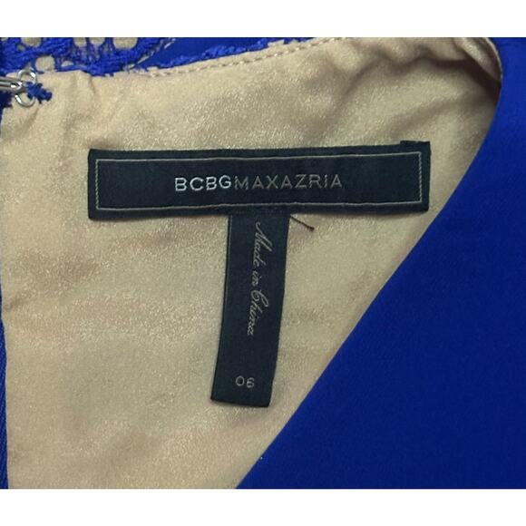 BCBGMAXAZRIA Dalia Cocktail Dress Asymmetric Lace Coquette Creative Party Blue - Picture 11 of 14